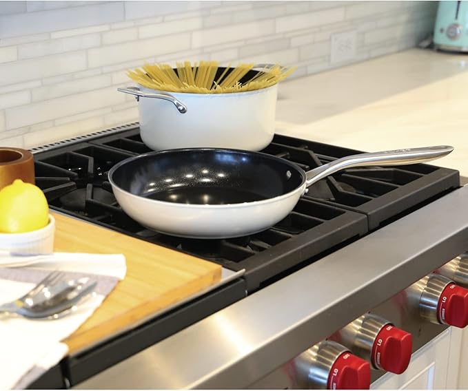 ValenCera TeChef Collection 8" Ceramic Nonstick Frying Pan Skillet, Nontoxic - Free of PFAS, PFOA, PTFE, Made in Korea (8-in)