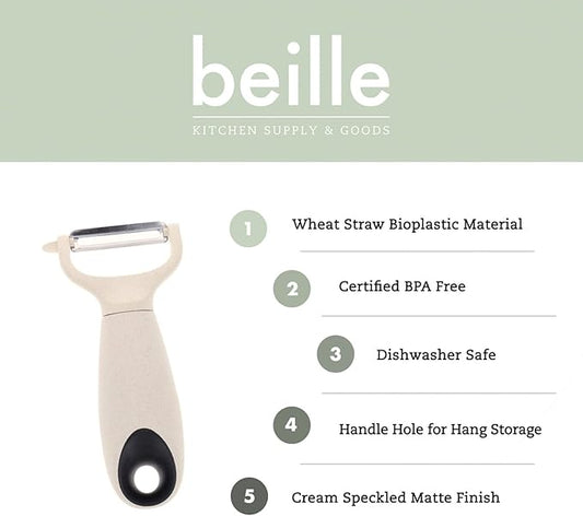 Beille Cream Stainless Steel Wheat Straw Vegetable Peeler Kitchen Utensils