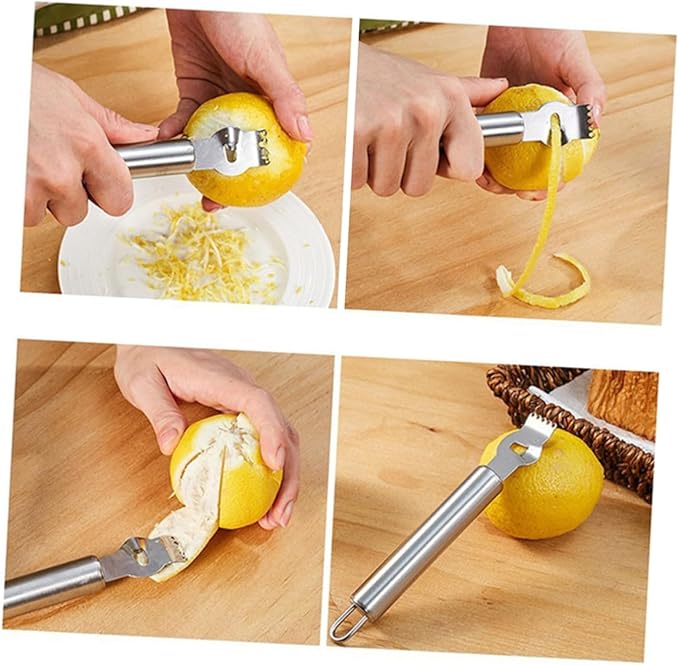 SECFOU Lemon Peeler Fruit Zester Citrus Scraper Orange Peeler Machine Stainless Steel Paring Knife Kitchen Tool