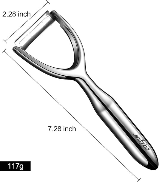 Premium Vegetable Peeler Stainless Steel,Ultra Sharp Peelers for Kitchen, Potato Apple Peeler Rotary Blade, Fruit Veggie Peelers Y Peeler Ergonomic Thickened Handle - 5 Years Warranty (Plain)