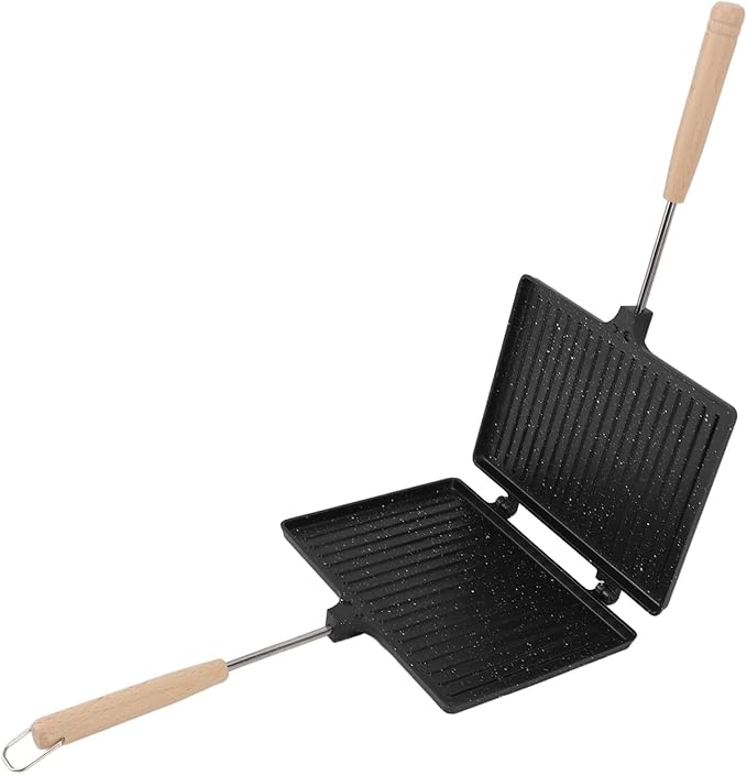 Double Sided Frying Pan, Sandwich Maker, Grilled Cheese Maker Nonstick Flip Pan Sandwich Toaster Maker Flip Grill Pan, Grilled Sandwich and Panini Maker Pan with Non-Stick Plates