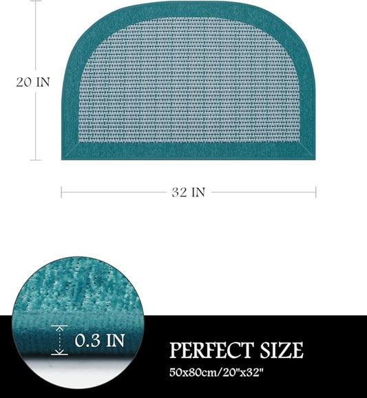 PADOOR Kitchen Mats for Floor, Kitchen Rugs Non Slip Washable, Rubber Backed Kitchen Runner Super Absorbent Kitchen Floor Mat Sink Rug, 20"x32" Teal