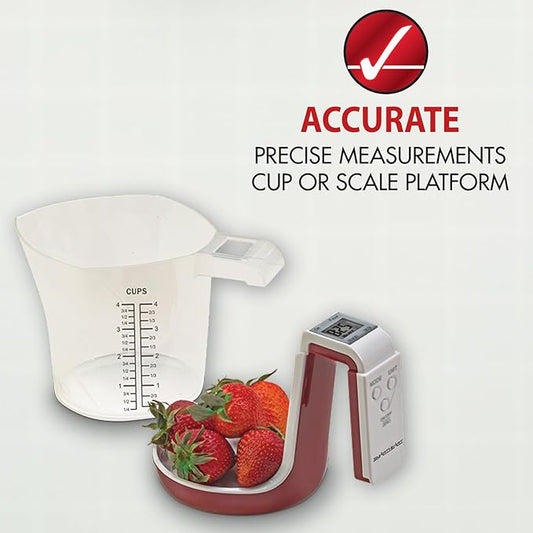 SmartHeart Digital Kitchen Measuring Cup Scale | Accurate Measurements with Cup Or Scale Platform | Unit Conversion Grams, Lbs/Oz, Fluid Oz, Cups