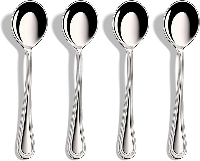 18/10 Stainless Steel Soup Spoons,7-Inch,Set of 12,Heavy Duty and Dishwasher Safe