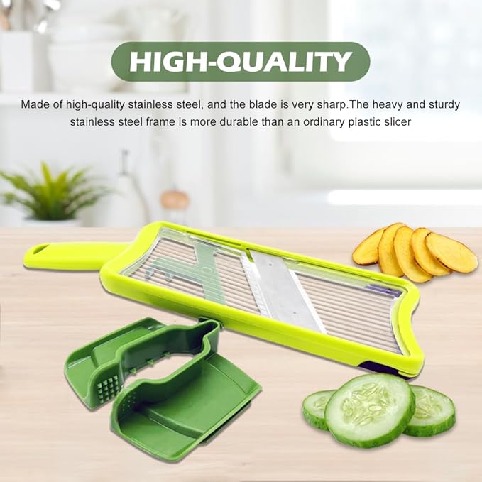Multi Handheld Mandoline Slicer,Stainless Steel Mandoline Vegetable Slicer,Mandolines Food Slicer Comfort Grip,Easy to Clean,for Speedy Slicing of Fruits and Vegetables