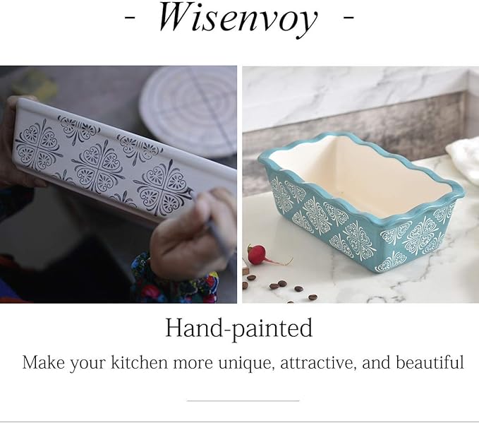 Wisenvoy Ceramic Loaf Pans for Baking Meatloaf and Bread