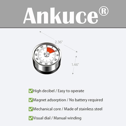 Digital Kitchen Timer for Cooking, Loud Alarm, Magnetic Back (Sliver)