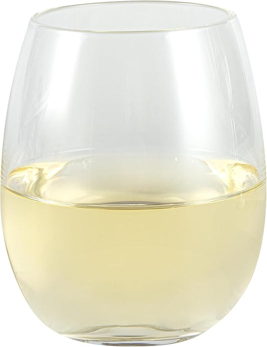 Restaurantware-Vetri 15 Ounce Wine Glasses, 6 Dishwashable Stemless Wine Glasses - No Lead, Durable, Clear Glass Stemware, For Home, Bar, Or Restaurant, Serve Merlot, Chardonnay, Or Bordeaux