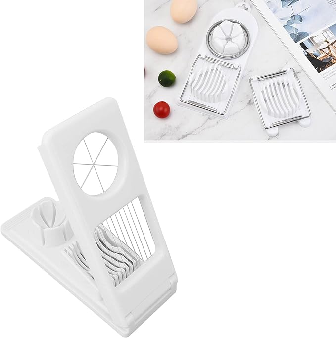 TOPINCN Egg Slicers for Hard Boiled Eggs, 2 in 1 Egg Cutter Stainless Steel Wire Manual Boiled Egg Cutter Heavy Duty Dicer Kitchen Chopper Tool for Strawberry Tomato Sausage