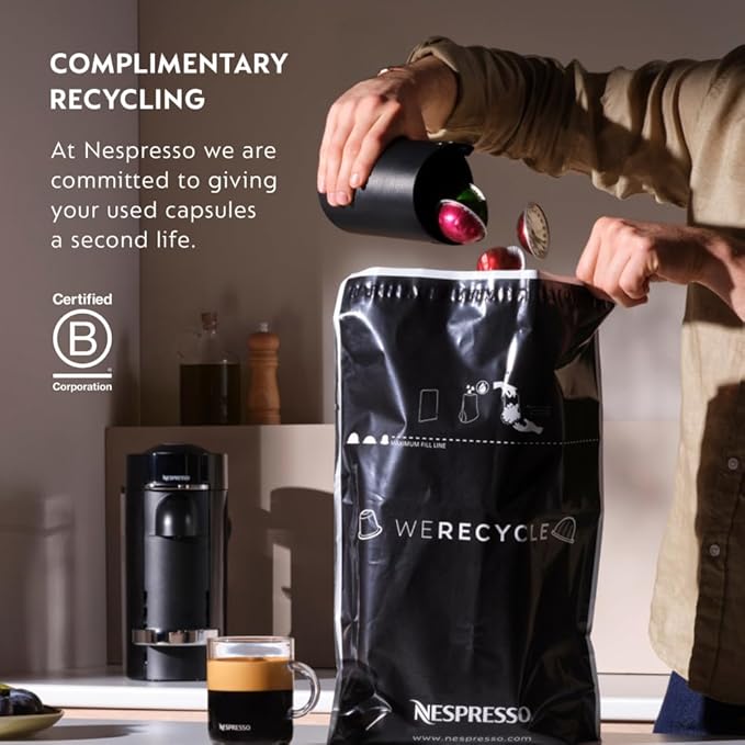 Nespresso Vertuo Next Deluxe Coffee and Espresso Machine by De'Longhi, Chrome