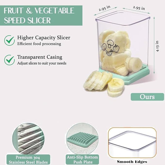 Fruit Slicer Cup Fruit and Vegetable Speed Slicer with Push Plate Cup Slicer Strawberry Cutter Egg Slicer Banana Slicers Grape Cutter Stainless Steel Detachable Fruit and Vegetable Slicer Slicing Tool