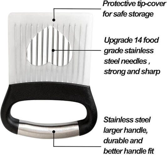 Large Onion Holder for Slicing,Stainless Steel Food Slice Holder,Kitchen Chopper Assistant Tool for Vegetable Slicers,Fruit Cutters,Meat Tenderizers,Home Kitchen Tool with Protective Cover (Black)