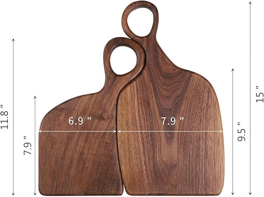 Muso Wood Couple Cutting Board Gift for Anniversary Wedding, 2 Pcs Charcuterie Board for Bride Couple, Birthday Gift for Wife Husband or Parents