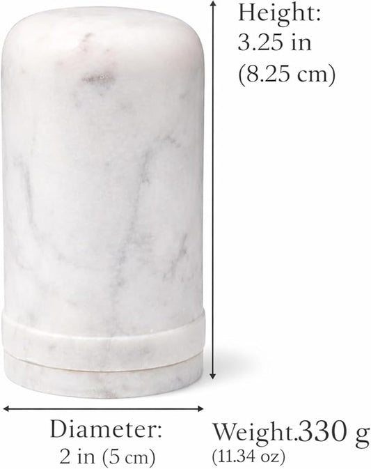White Marble Toothpick Stick Holder with Lid | Tooth pick Dispenser For Kitchen, Dining Table | For Home, Restaurant | Toothpick Case Stand 3.25 X 2 (Inches) | White
