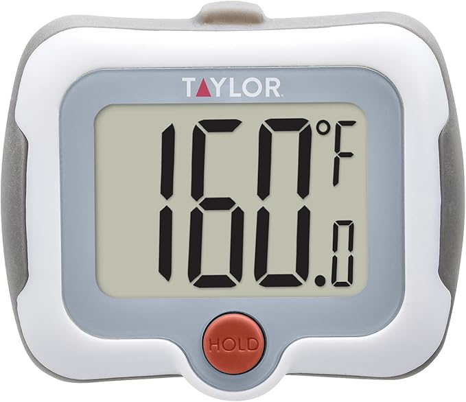Taylor Pivoting Head Instant Read Digital Meat Food Grill BBQ Cooking Kitchen Thermometer with Protective Sleeve, Gray