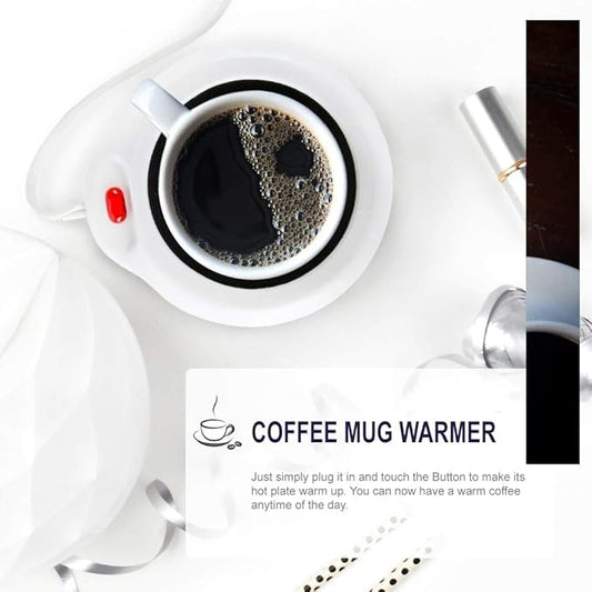 Eutuxia Mug Warmer for Home & Office. Great for Warming Up Cups, Coffee Mugs, Wax, and Beverages on Desks, Tables & Countertops. Electric Heated Plate Warms Quickly. Enjoy Hot Drinks on Cold Days.