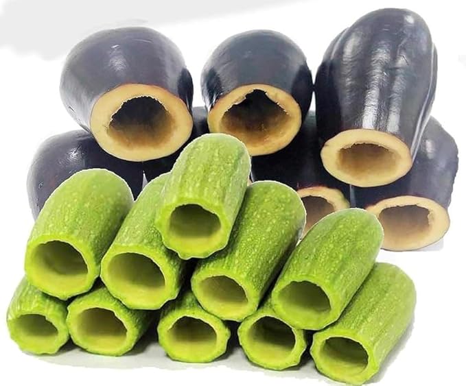 Vegetable Corer with Wooden Handle, Stainless Steel Zucchini Squash Cucumber Eggplant Core and Seeds Remover, 0.5 Inch Blade Diameter Kitchen Tool for Stuffed Vegetables