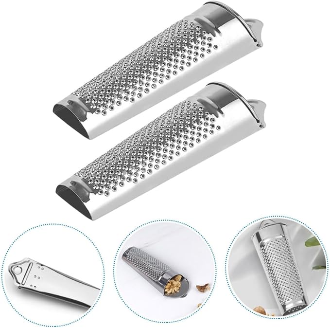 2Pcs Stainless Steel Ginger Zesters Multifunctional Kitchen Graters for Vegetables Cheese and Nuts Easy to Use Space Saving Graters for Home and Restaurant Use