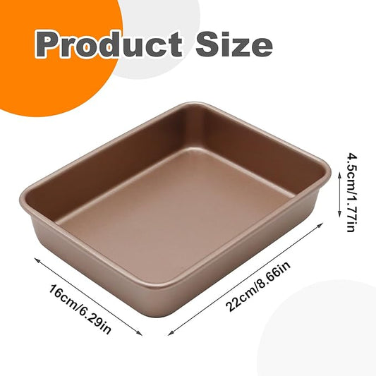 UOIENRT 2 Pack 9 x 7 Inch Baking Sheet Pans, Nonstick Baking Pan, Rectangle Cookie Sheet Brownie Cake Pan Bread Pan Toaster Oven Toaster Tray Bakeware (Easy Clean, Food Safe Stainless Steel)