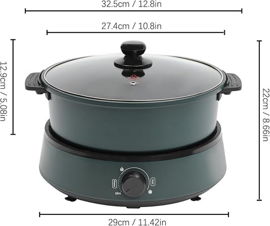 4L/4.2Qt Electric Hot Pot, 1350w 110v Portable Electric Pan Non Stick Removable Pan with Lid, Multi-Cooker for Parties, Barbecues,Camping,Travel,1-5 people