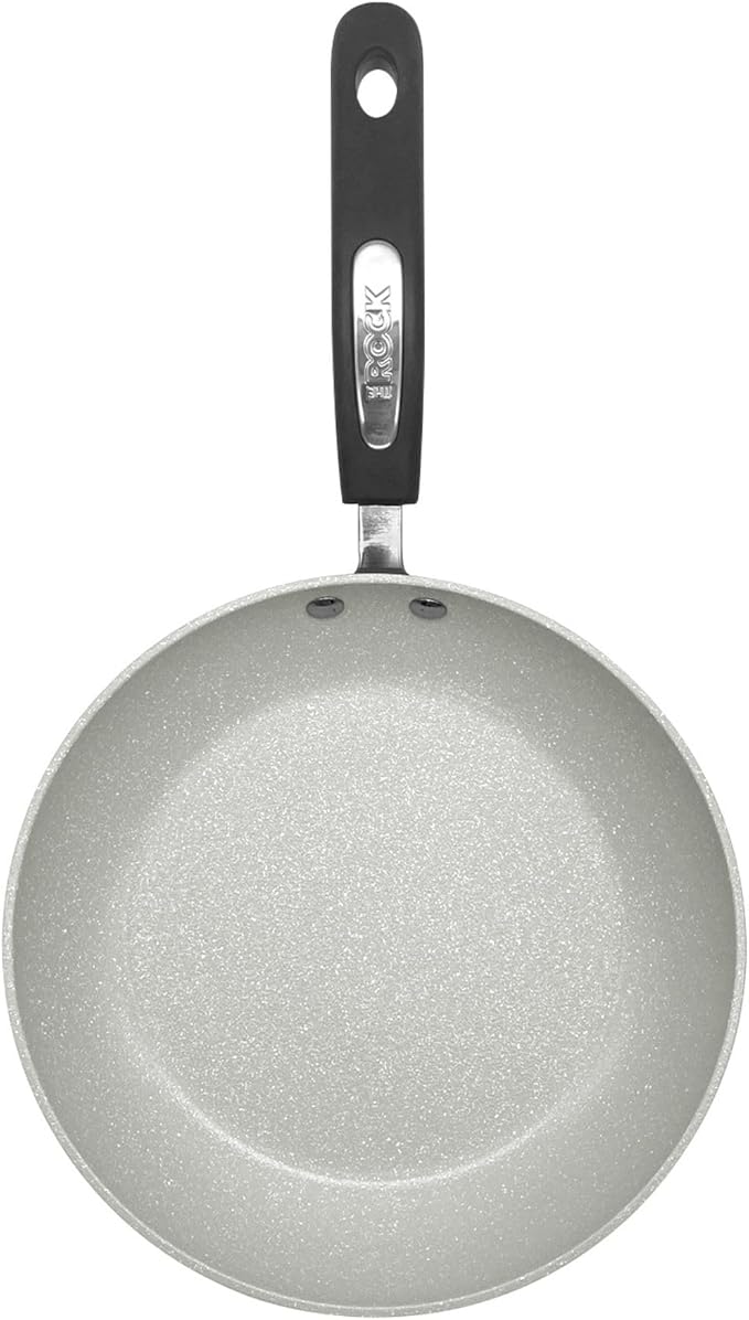 Starfrit The Rock TERRA 24cm (9,5'') Ceramic Non-Stick Fry Pan - Thick Aluminium Base - PFAS Free - Easy to Clean - Grey
