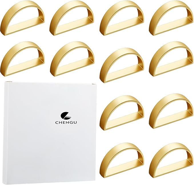 10 Pcs Stainless Steel Napkin Rings Metal Napkin Ring Holders Easter Modern Serviette Buckles Metallic Adornment for Spring Table Kitchen Dinner Party Wedding (Matte Gold Semicircle)