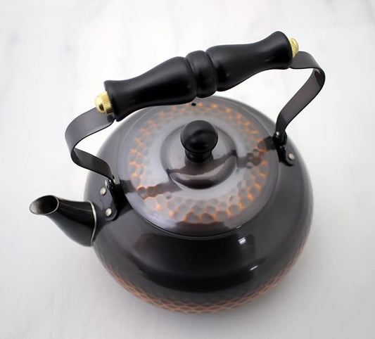 Shinkodo Made in Japan, Red Copper Finish, Hammered Boiling, 0.6 gal (2 L) (Wooden Pattern), Gift Wrapping Specifications
