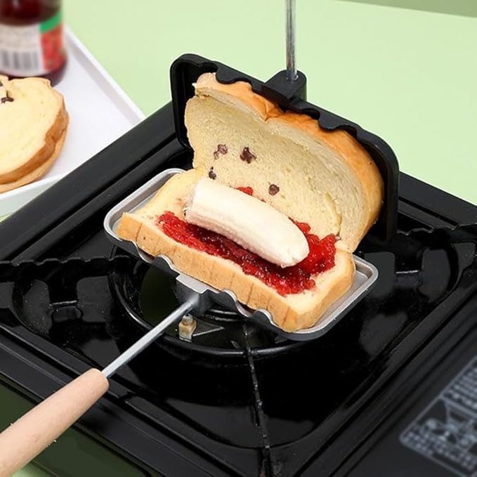 Breakfast Sandwich Maker Hot Dog Toaster - Nonstick Aluminum Skillet Panini Press for Compact Kitchen Use