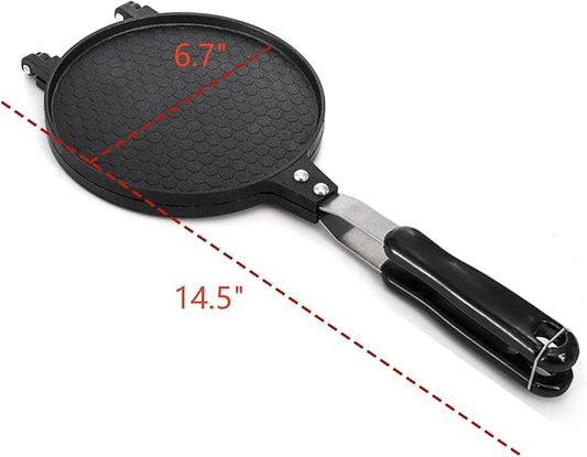 Dicunoy Waffle Cone Maker, Nonstick Ice Cream Cone Maker, 6.7" Egg Roll Crepe Pan, Camp Pancake Crispy Cone Omelet Mold for Waffle Cups, Choco Tacos, Fuel Gas Stoves Only