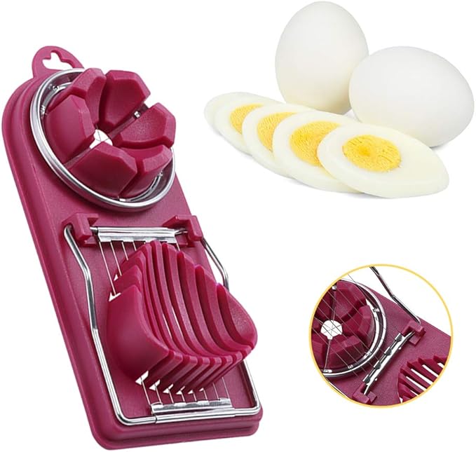Mayata 2PCS Egg Slicer 2 Slice Modes Kitchen Dicer for Strawberry Mushroom Grape Boiled Egg Cutter Creative Kitchen Accessories Tools