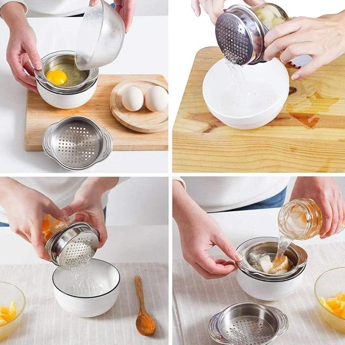 Silvery Stainless Steel Food Tin Strainer,Can Press Strainer Tuna Press Food-Grade Steel Canning Colander,Dishwasher Safe, Food Strainer, Easy to Clean,Eco-Friendly Kitchen Utensils 