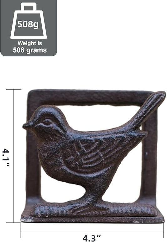 Exquisite Vintage Cast Iron Napkin Holder With Playful Standing Animal Motif - Elevate Elegance And Functionality In Your Table Setting (Birdie)