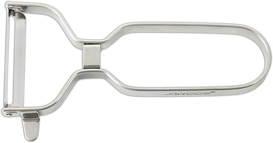 ARCOS Professional Chrome-Plated Peeler for Fruits and Vegetables. 5.5 Inch Stainless Steel Kitchen Tool for Precise Cutting. Chef's Gadget with Ergonomic Design. Silver Color