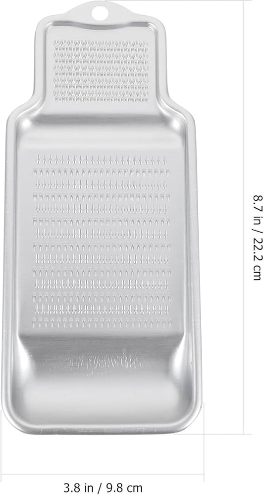 Aluminium Garlic and Ginger Grater Handheld Kitchen Tool for Shredding Vegetables and Cheese, Compact Food-Grade Metal Zester for Home Cooking and Restaurant Use