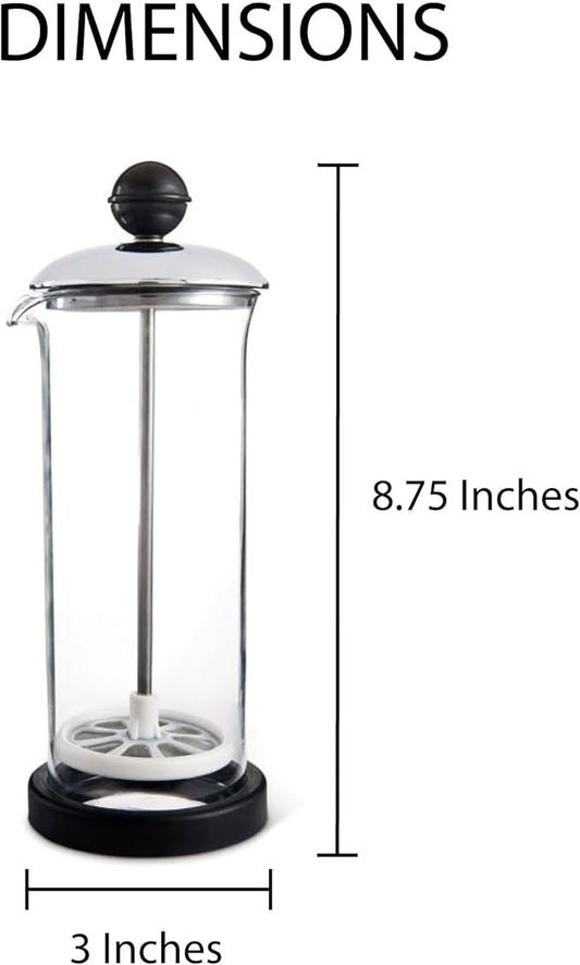 Fino Milk Frother, Tempered Glass, Non-Skid Base, 16-Ounce Capacity