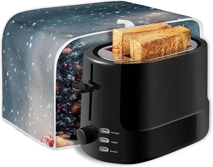 Annejudy Christmas Toaster Cover 2 Slice Dustproof Toaster Bread Maker Cover Small Kitchen Appliance Fingerprint Protection Kitchen Xmas Decor, Snowman Pattern