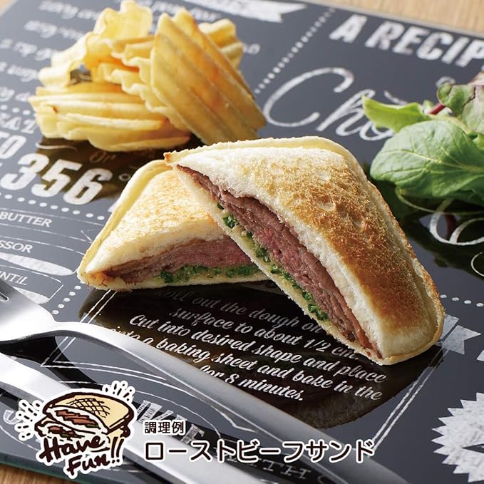 曙産業 Akebono Sangyo CH-2107 Sandwich Shape, Square, Brown, Made in Japan, Easy to Make Hot Sands, Toaster Hot Sandwich
