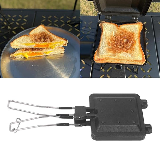 Press Sandwich Maker with Non Stick Plates, Foldable Portable Breakfast Maker Press Pan for Kitchen Camping