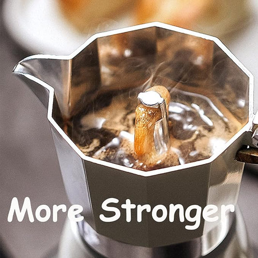 MORDEN MS Moka Pot, Stovetop Espresso Maker 6 Cup/10 OZ Italian Coffee Maker Camping Coffee Pot Manual Cuban Coffee Percolator for Cappuccino or Latte- White