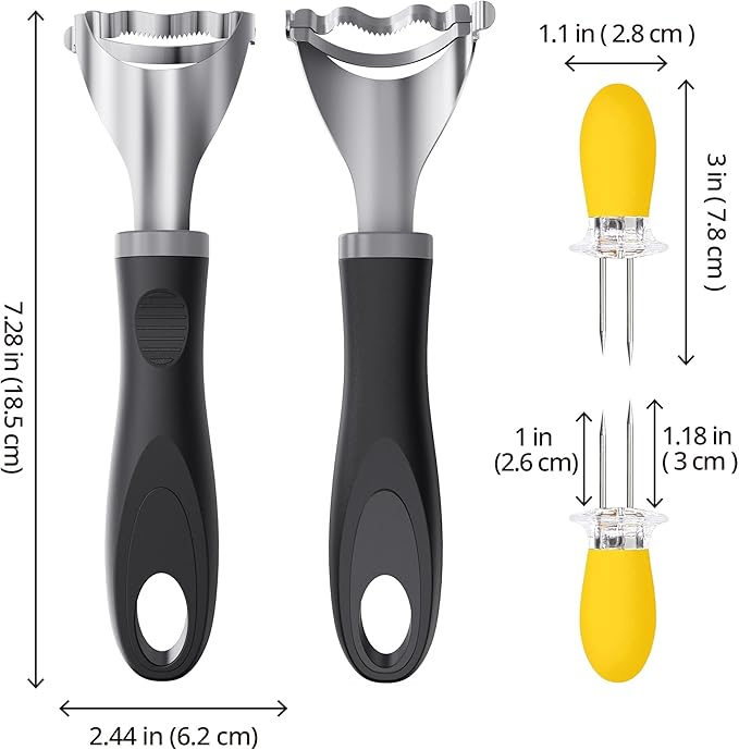 Corn Peeler, Corn on the Cob Stripper Tool with Non-Slip Handle, Black