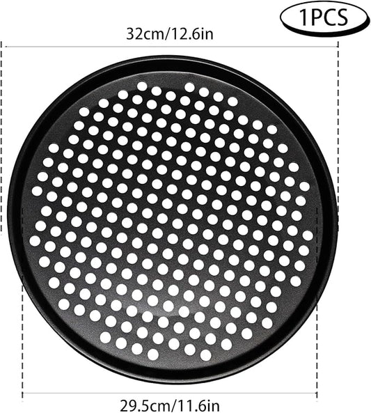 WINDAWNKE 12 Inch Round Pizza Pan with Holes, Carbon Steel Pizza Pans for Frozen & Homemade Pizza, Nonstick Pizza Tray for Oven