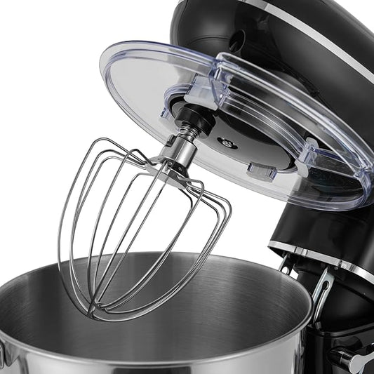 HAPPCUCOE 1350W Stand Mixer,6.5Qt Electric Kitchen Mixer,Dough Machine with LCD Display,Electric Food Mixer for Kitchens,Restaurants,Bakeries (Black)