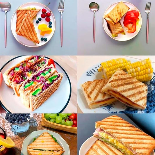 Camping Toastie Maker Baking Pan with Heat Resistant Handles, Non Stick Stovetop Toastie Maker Double Sided Multifunction Stovetop Toastie Maker for Home Outdoors Camping
