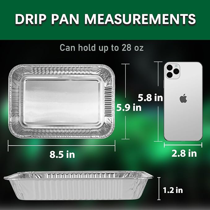 Whaleme 35 Pack Grill Drip Pans Compatible Weber 6415 - Grill Accessories for Weber Spirit, Genesis, Traveler, Q Series, Disposable Aluminum Foil Grease Tray Liners 8.5" X 6"
