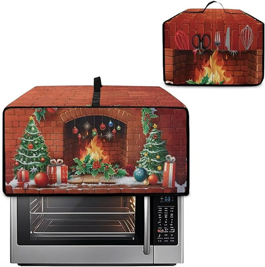 Doojoayie Christmas Toaster Oven Cover 4 Slice Kitchen Small Appliance Covers Dust Protector 18.5"x14.5"x 9" Compatible with Toaster/Bread Machine