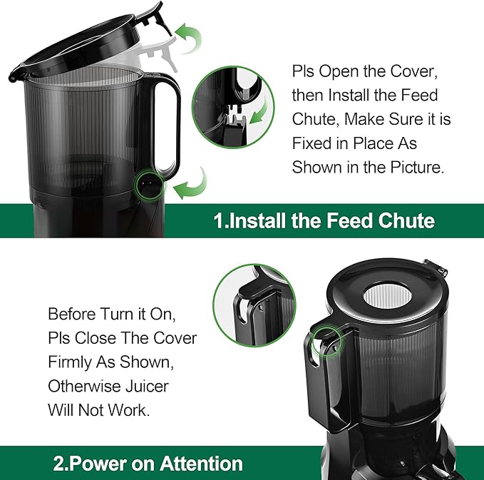 Cold Press Juicer Machines, Slow Masticating Juicer with 5.3" Extra Large Feed Chute Fit Whole Fruits & Vegetables, Self Feeding Effortless for Batch Juicing, BPA Free 250W (Silver, 1.8L)