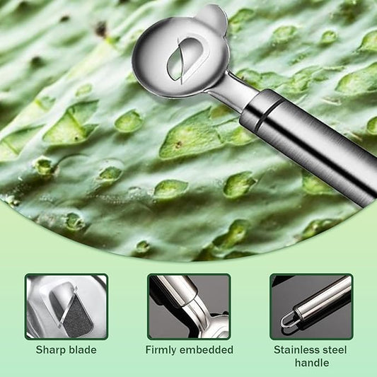 4 Pack Cactus Peeler Spoon, Stainless Steel, Multi-Function Peeling Knife Tool & Slicer for Noodles, Vegetables, Potatoes – Durable Kitchen Gadgets Accessories