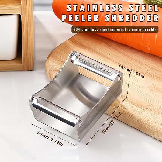 2-in-1 Vegetable Peeler & Julienne Slicer – Ultra-Sharp Stainless Steel Peeler for Carrots, Potatoes, Apples, Melons – Rustproof, Dishwasher Safe, Ergonomic Kitchen Peeler