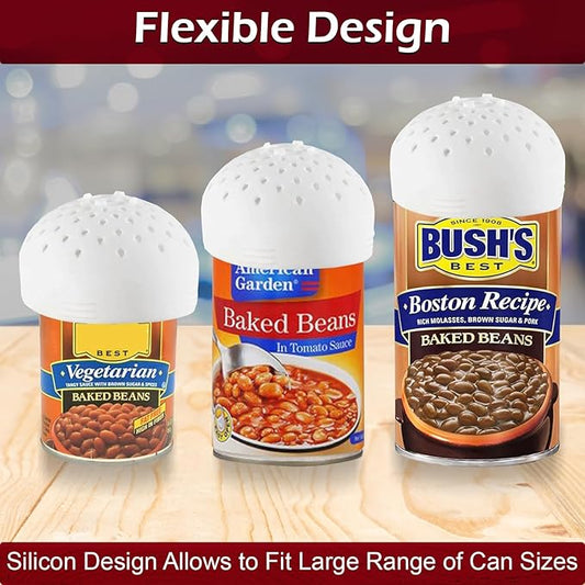 Home-X Silicone Can Colander Strainer - Flexible Can Colander for Large Range of Can Sizes - Can Drainer for Canned Fruit, Beans and Veggies - Small Can Strainer for Canned Goods - White