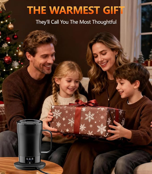 Self-Heating Coffee Mug, 14oz Heated Coffee Mug Rechargeable - Temperature Control Cup Keep Drinks Hot, Smart Cup Great Gift for Women & Slow Sippers